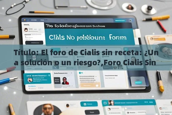 Título: El foro de Cialis sin receta: ¿Una solución o un riesgo?,Foro Cialis Sin Receta: Todo lo que Necesitas Saber