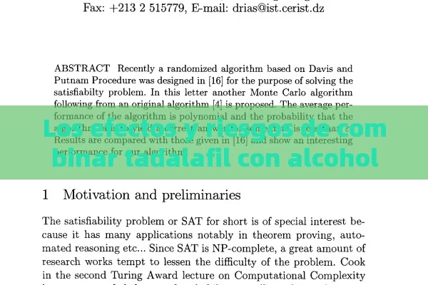 Los efectos y riesgos de combinar tadalafil con alcohol